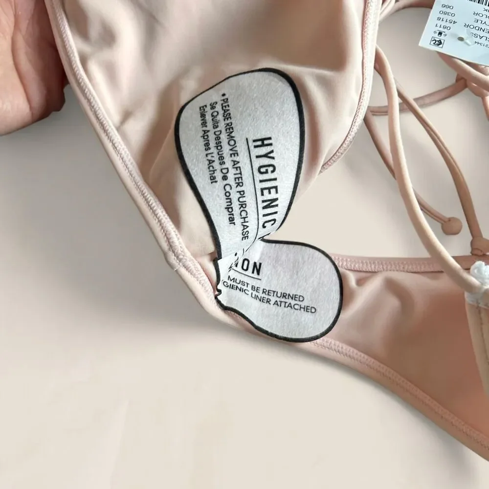 PacSun Beverly & Beck blush pink underwire crochet bikini set size small NWT